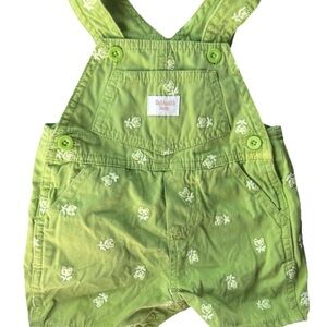 Osh Kosh Baby VTG Frog Overalls Green 0-3m